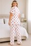Women's Milan Fabric Comfortable Fit Buttoned Short Sleeve Pajama Set 3149 - 5