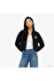 Women's Black Jacket with Brand Logo, Suitable for Daily Use