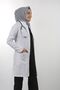 Women's White Long Sleeve 90 cm Prevailing Collar Alpaca Teacher Doctor Pharmacist Nurse Apron