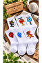 6-Piece Cute Character Fire & Water Cotton College Socks - 4