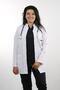 Women's White Long Sleeve 80 cm Prevailing Collar Alpaca Teacher Doctor Pharmacist Nurse Apron - 2