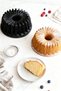 Thick Cast Cake Mold with Narrow Grooves, Black, 24 cm Diameter, Non-Stick Bundt Cake Mold with Whisk, Gift Included - 3