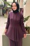 Asymmetrical Pleated Detailed Tunic Pants Modal Set - 3