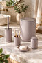 Round Beige Pro 5 Piece Bathroom Set - 3