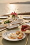 Botanical Green Camellia Leaf Patterned Luxury Ceramic 14 Piece Breakfast Set for 6 People - 3