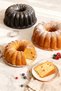 Thick Cast Cake Mold Classic Corrugated Black 25 cm Diameter Non-Stick Bundt Cake Mold with Whisk as a Gift - 3
