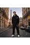 Men's Black Hooded Tracksuit Paris 2-Piece Set - 2