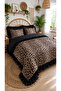 Leopard Ruffle Double Duvet Cover Set |   200 X 220 cm - 4