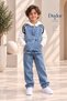 Boys' Blue and White Sports Denim Suit - 2