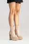 Nude Patent Leather Double Platform Special Design Women's Boat Shoes Mojo - 7