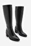 Women's Thick Heeled Knee-High Heeled Boots Aktone Black - 5