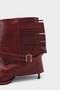 Women's Pointed Toe Tasseled Belt Detailed Heeled Boots Romas Burgundy - 6