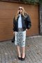 Black Leather Jacket with Stitching Detail - 1071 - 4
