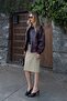 Burgundy Leather Jacket with Stitching Detail - 1071 - 2