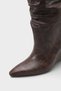 Women's Pointed Toe Wedge Heel Bellows Boots Jovia Brown - 4