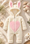 Girl, Boy and Child Plush Zippered Winter Rabbit Jumpsuit