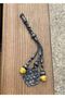 Yellow Rose Detailed Silver Kazaziye Triple Prayer Beads with Tassel PUS325 - 5