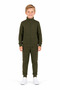 Boy's Cotton Stand Collar Tracksuit Set 26104 - Khaki