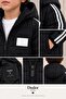 Boys' Water-Repellent Hooded Black Coat - 6