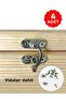 Small Bow Eye Hooked Lock Nickel 4 Pieces Box Chest and Lid Clip 20x24 Mm