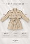 Women's Lined Beige Belted Short Trench Jacket-L-00201967 - 6