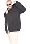 Mode XL Men's Cardigan Kapson Zippered Steel Interlock 21600 Black - 2
