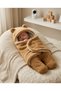 Unisex 0-12 Months Inner Fiber Plush Welsoft Eared Cream Outer Baby Swaddle & Blanket Winter Sleeping Bag - 3