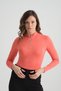 Orange Color Long Sleeve Zipper Rider Women's T-Shirt - 9