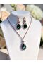Crystal Stone Water Drop Necklace and Earring Set - 5