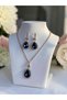 Crystal Stone Water Drop Necklace and Earring Set - 5