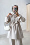 Design Collar Scuba Suit - Beige - 3