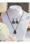 Crystal Stone Baguette Earrings and Necklace Set - 2