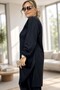 Tricoted Fabric with Rips, Slit Tunic, Elastic Waist Pants, Plus Size, Double Tricoted Set - 5