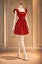 Crepe Fabric Back Low-Cut Mini Dress Evening Dress Homecoming Dress 581389 Red - 3