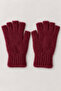 Women's Plush Short Finger Gloves Claret Red - 3