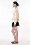 Text and Leopard Printed Oversize Sweatshirt Beige - 4