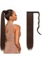 Long Straight Ponytail Extension Wrap Around Off Black Synthetic Hair Extensions One Piece Hairpiece Pony Tail Extension for Women