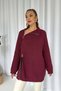 Zipper Detail Tunic Knitwear - Claret Red
