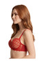Red Padded Patterned Push up Supported Bra - 2