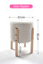 Wooden Makeup Table and Round Pouf Set for Children - 4
