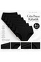 Women's 6-Piece Black 90% Cotton Soft Textured Lycra Baton Panties