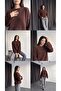 Women's Crew Neck Wide Sleeve Bearded Soft Sweater - 4