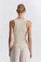 Ecru Ribbed Strap Women's Tank Top - 5