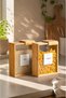 3 Liter 6 Bamboo Food Storage Containers with Labels - 6-Piece Legume Storage Box - 6-Piece Bamboo Food Containers - 3