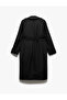 Long Sleeve Belted Double Breasted Long Gabardine Trench Coat with Pockets - 5
