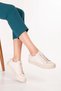 Genuine Leather Anatomical Sole Sports Shoes Als.352 Beige - 5