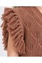 Girl's Knitwear Set of 4: Tasseled Sweater, Elastic Waist Skirt, Headband, Socks - 7