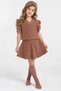 Girl's Knitwear Set of 4: Tasseled Sweater, Elastic Waist Skirt, Headband, Socks