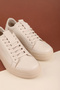 Genuine Leather Anatomical Sole Sports Shoes Als.352 Beige