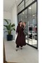 Striped Lined Maxi Length Trench Coat Brown - 4